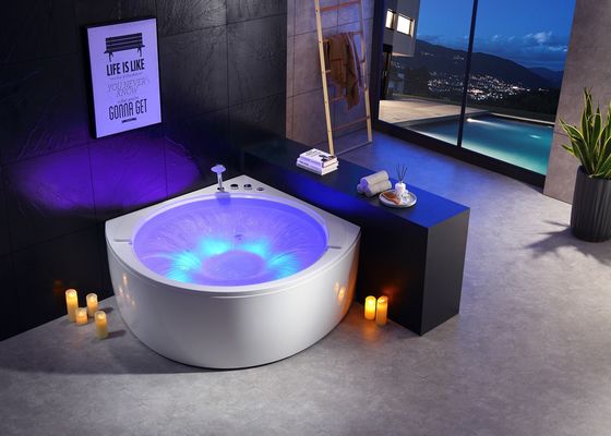 Ladodo Corner Waterfall Massage Banheira acentuada com cascata circular