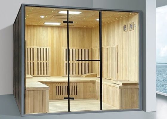 6 pessoas Sauna infravermelha Sala Hemlock Madeira suportada por personalização