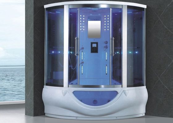 1700 mm Ácido acrílico Branco Esquina Sala de vapor com Chuveiro Massagem Banheira