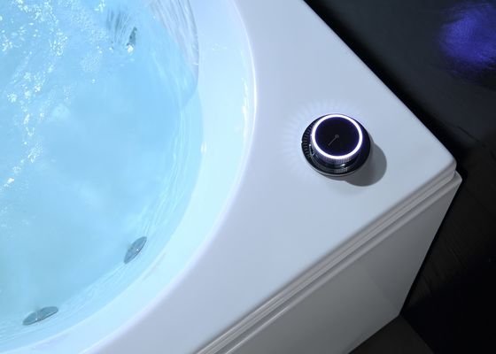Ladodo E-8002C Duas Pessoas Tubarão de Banho Dual Spa LED Press Switch
