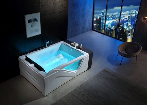 Ladodo Luxury Double Rectangle Banheira com uma peça LED luz inferior