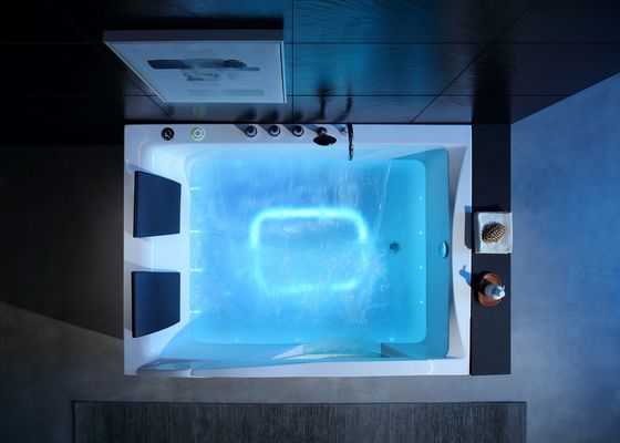 Ladodo Luxury Double Rectangle Banheira com uma peça LED luz inferior