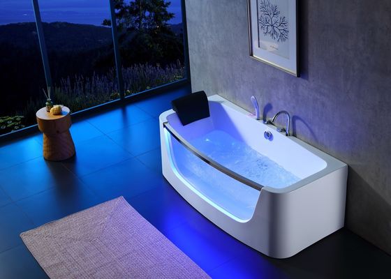 Banheira de massagem de 3 pessoas com porta de vidro LED