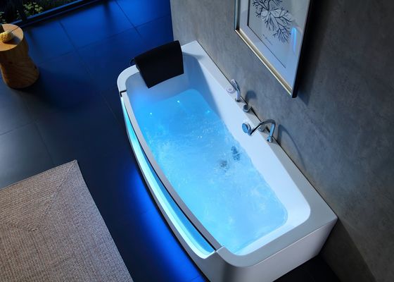 Banheira de massagem de 3 pessoas com porta de vidro LED