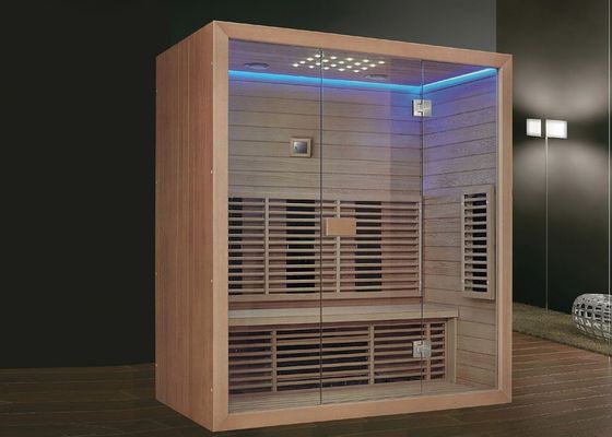 Sala de sauna de música Bluetooth para 3 pessoas com banco no interior
