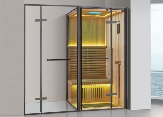 Sala de sauna infravermelha com porta de chuveiro aceita por personalização