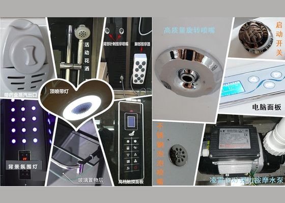 1700 mm Ácido acrílico Branco Esquina Sala de vapor com Chuveiro Massagem Banheira