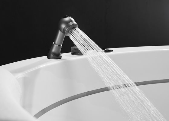 D1600mm Banheira de massagem redonda com 2 faixas LED internas Banheira de bolhas oculta - Adequada para 3 pessoas para espaços pequenos