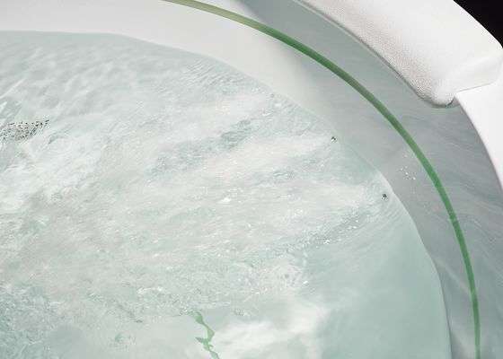 D1600mm Banheira de massagem redonda com 2 faixas LED internas Banheira de bolhas oculta - Adequada para 3 pessoas para espaços pequenos