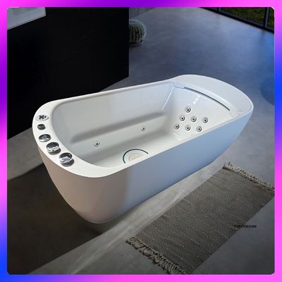 única banheira de 1700 mm L-8401 com LED cascata de pescoço largo